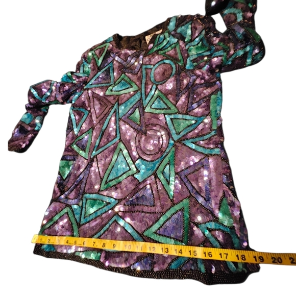 Gorgeous Sequins Joan Leslie Evenings Blouse-Size Medium - Picture 16 of 16